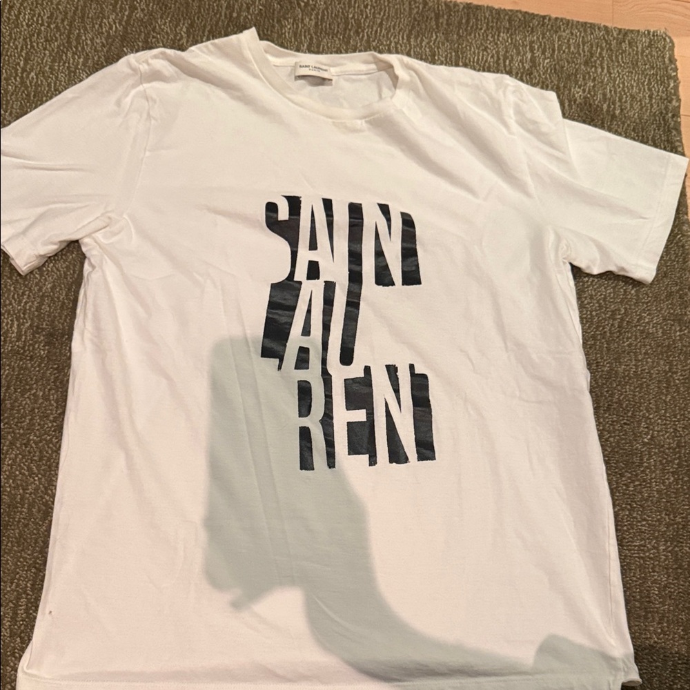 Saint Laurent Black and White Logo Tee